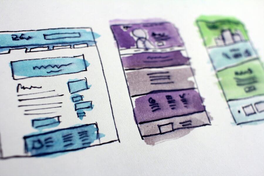 wireframes of a website